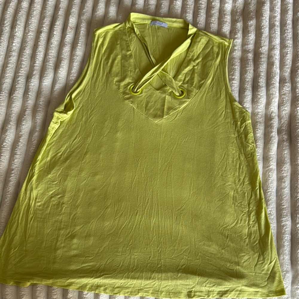 Studio 1940 Green Mandarin Collar Blouse